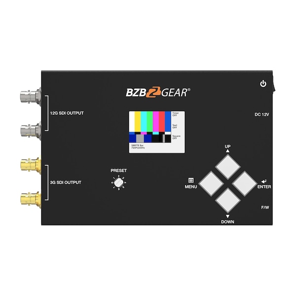 Bzbgear 1080P FHD/4K UHD 12G-SDI Video Test Pattern Generator Support 12G/6G/3G/HD/SD-SDI BG-SDITPG-G2 - main